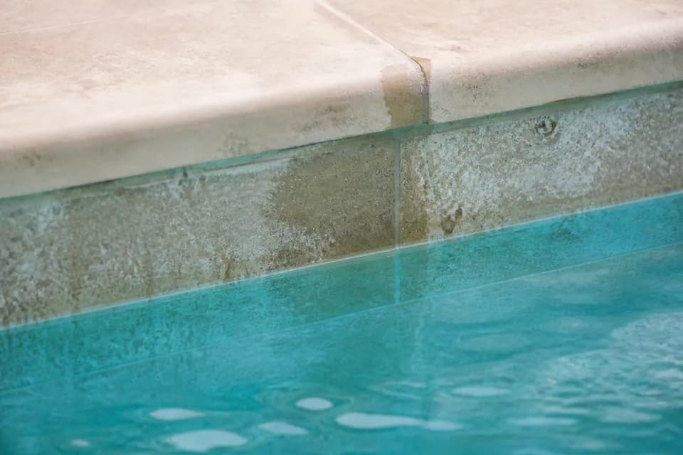 Ligne d’eau et joint de margelle d’une piscine à observer